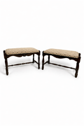 Vintage Solid Oak Stool Set (Set of 2)