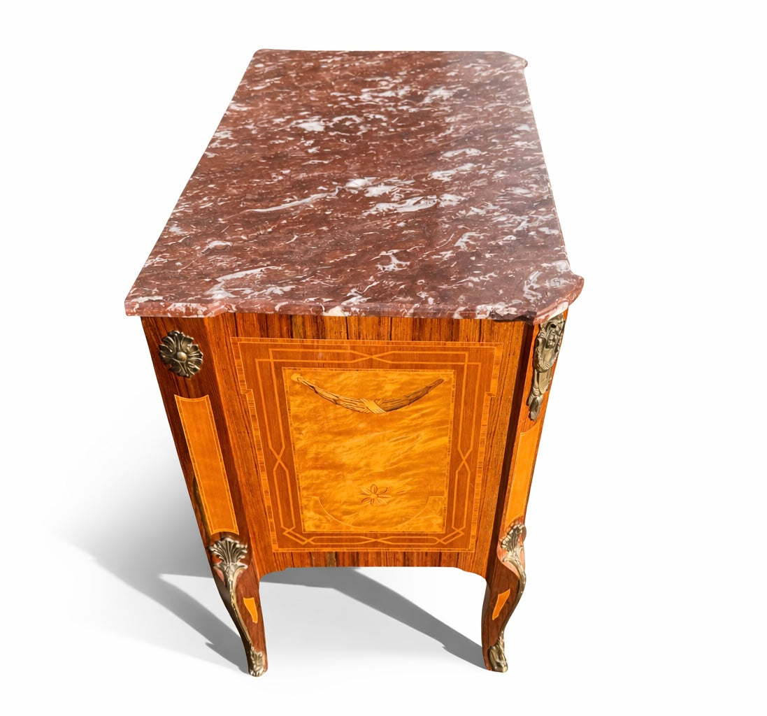 Gustavian-Style Marquetry Chest of Drawers, Early 20th Century