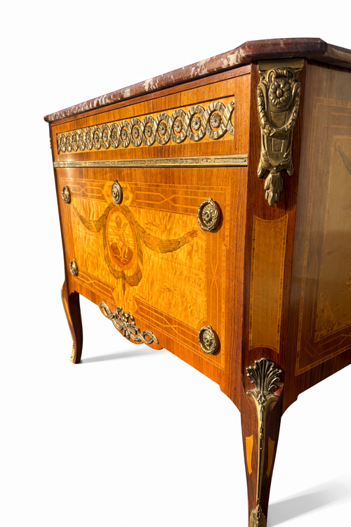 Gustavian-Style Marquetry Chest of Drawers, Early 20th Century