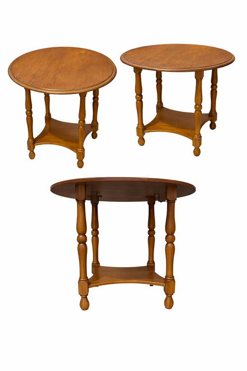 Antique Oak Bobbin Leg Side Table