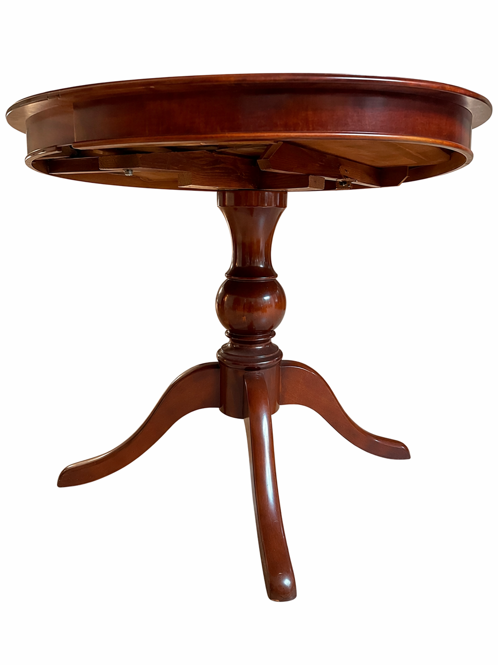 Vintage Extendable Round Dining Table in Burl Walnut Veneer, 1930s